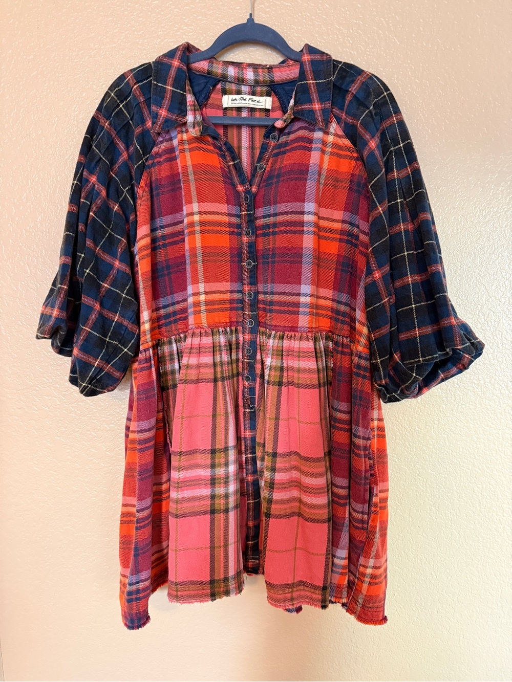 We The Free Plaid Flannel Top XL